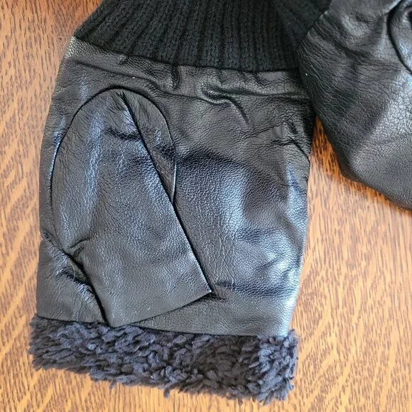 Pistil Bundle: Faux Fur Rave Trapper Hat and Faux Leather Fingerless Gloves - Picture 13 of 15